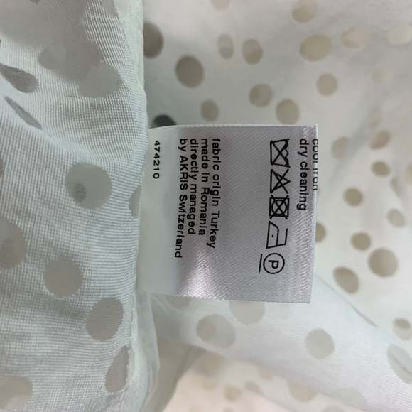 AKRIS White Viscose and Nylon Polka Dot Oversized Casual Top - Picture 6 of 6
